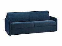 4-zitsbank convertible express in nachtblauw fluweel - slaapplaatsen 160 cm - matrassen 22 cm - afbeelding 1 van  3