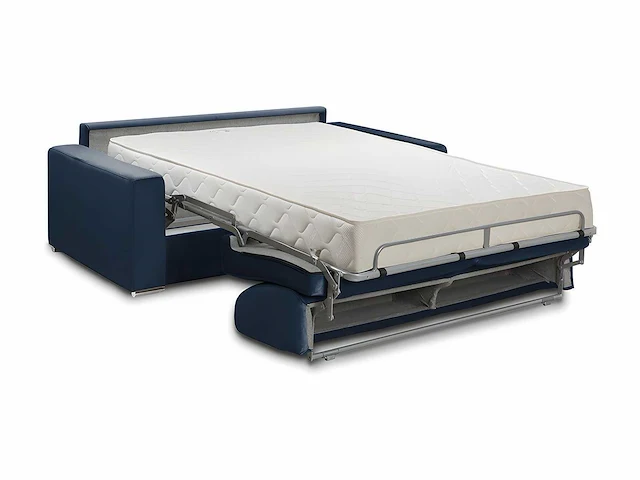 4-zitsbank convertible express in nachtblauw fluweel - slaapplaatsen 160 cm - matrassen 22 cm - afbeelding 2 van  3
