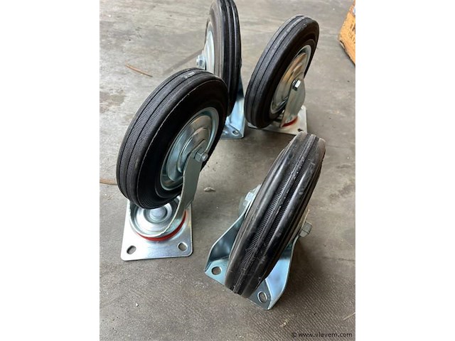 4 zwenkwielen 200 mm - afbeelding 1 van  3