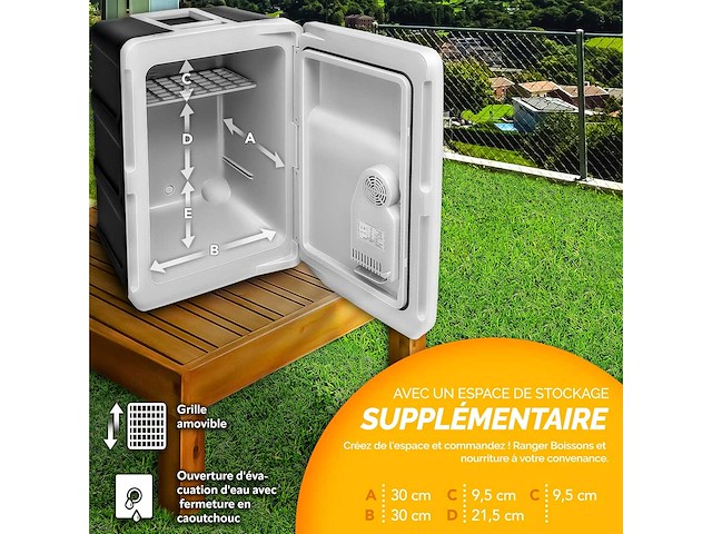 40 l elektrische koeler met wielen | 230v & 12v mini-koelkast voor auto, auto, kamperen, koeling en verwarming - afbeelding 5 van  8