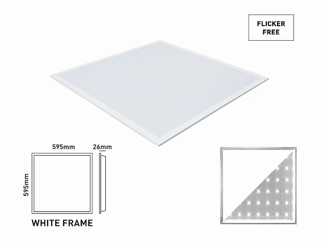 40 x 40w 6500k 60x60 smd led inbouw backlit panelen wit frame - afbeelding 3 van  7