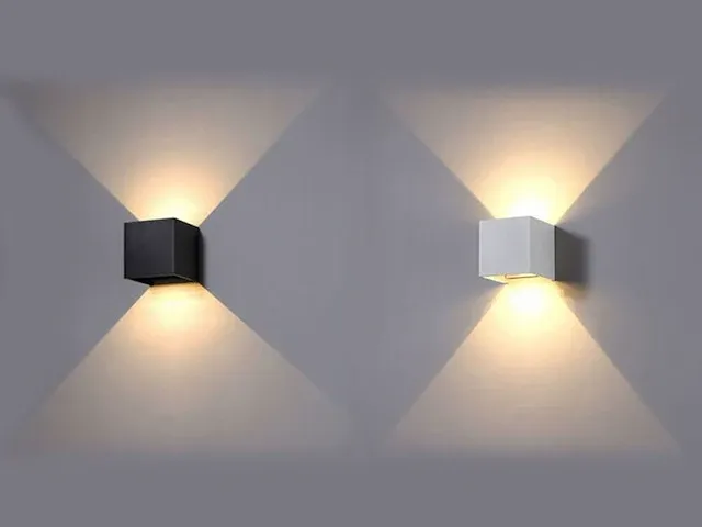 40 x 5w led zand zwart wandlamp kubus - afbeelding 2 van  4