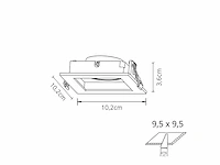 40 x gt square design inbouwspots wit - afbeelding 6 van  9