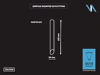 40 x gu10 opbouw design armatuur cilinder zand zwart 45cm - afbeelding 5 van  5