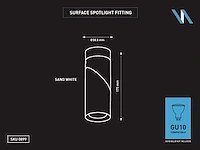 40 x gu10 opbouwspot armatuur cilinder zand wit draaibaar - afbeelding 6 van  6