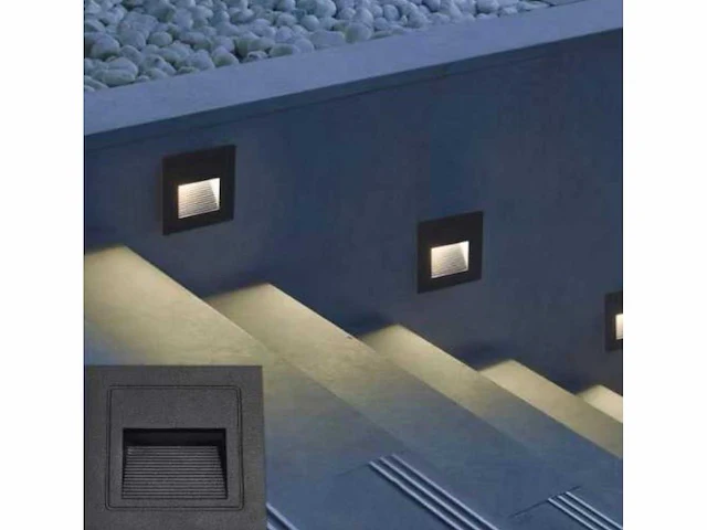 40 x inbouw vierkante trapverlichting 3w led- warm wit 3000k - ip65 (ly04) - afbeelding 3 van  4