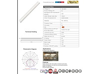 40 x led batten 54w – 150cm – 4000k blanc neutraal – stofdicht – 30.000h - afbeelding 5 van  5