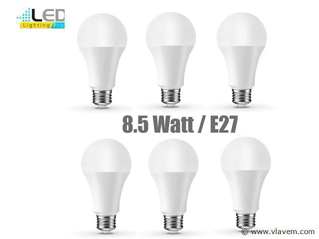 40 x led e27 lampjes, 8.5 watt, warm wit - afbeelding 8 van  8