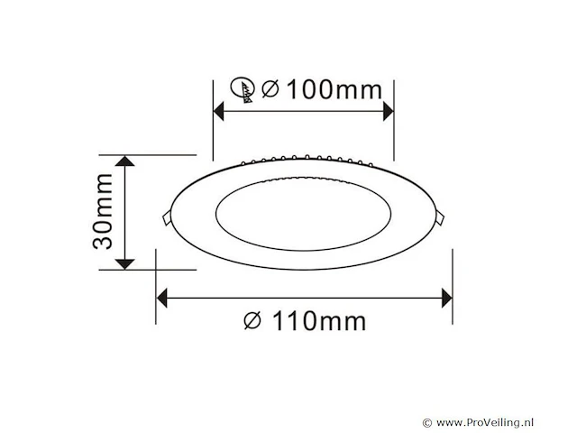 40 x led-paneel – rond inbouw – 8w – 3000k – warm wit - afbeelding 4 van  5