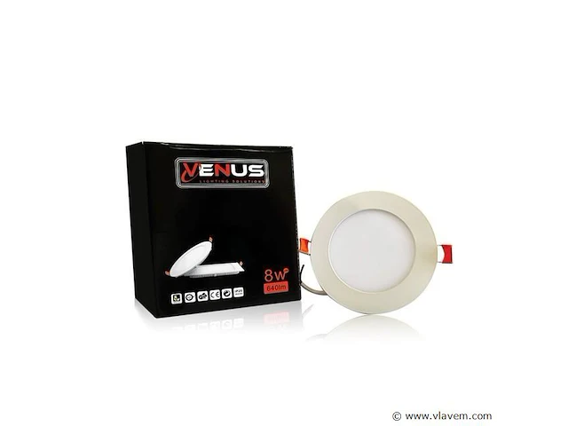 40 x led-paneel – rond inbouw – 8w – 3000k – warm wit - afbeelding 2 van  5