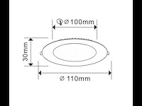 40 x led-paneel – rond inbouw – 8w – 6500k – koud wit - afbeelding 4 van  5