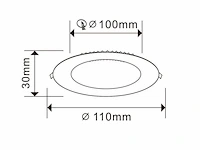 40 x led-paneel – rond inbouw – 8w – 6500k – koud wit - afbeelding 4 van  5