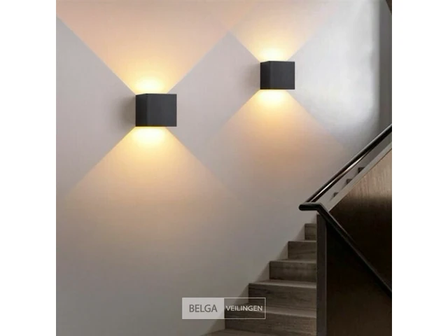 40 x led wandlamp - bidirectioneel - 10w - kubus zwart (sw-2312-2) - afbeelding 4 van  6