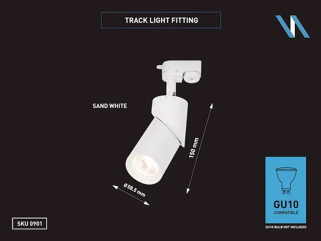 40 x railspot gu10 armatuur cilinder zand wit draaibaar - afbeelding 5 van  5