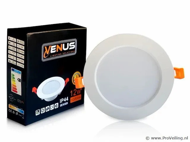 40 x venus 12w rond led paneel waterdicht ip44 4000k (neutraal wit) - afbeelding 1 van  4