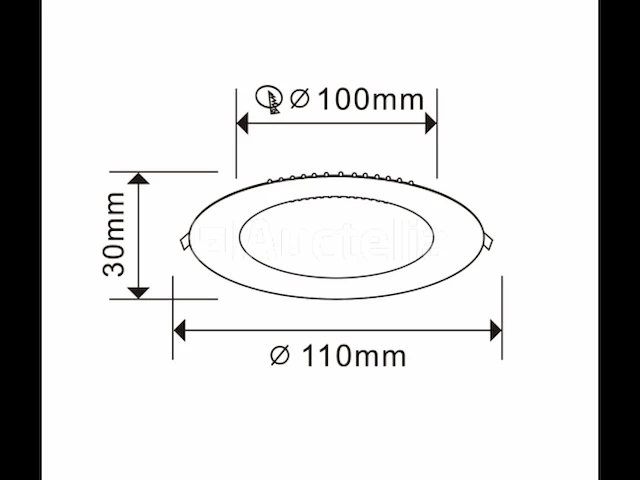 40 xled paneel - rond - 8w - inbouw - 6500k (daglicht) - afbeelding 4 van  5