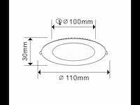 40 xled paneel - rond - 8w - inbouw - 6500k (daglicht) - afbeelding 4 van  5