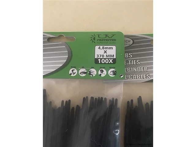 400 tie ribs in 4 verpakkingen van 100 stuks zwart - afbeelding 2 van  2