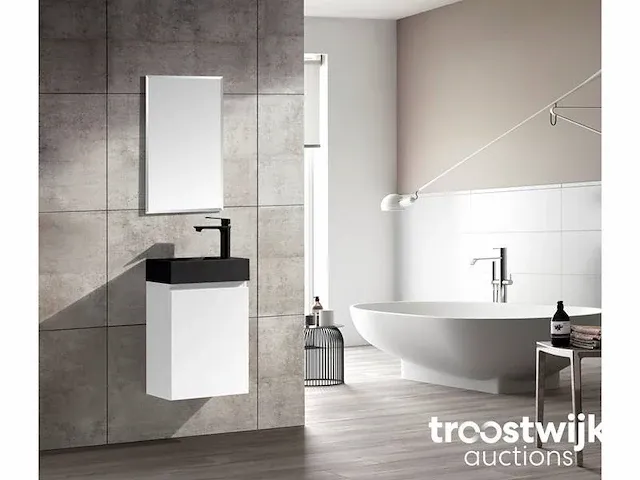 40cm toiletmeubel mat wit - como 40-03b - afbeelding 1 van  2