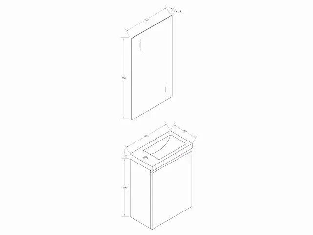 40cm toiletmeubel naturel eik - riga-02 - afbeelding 3 van  3