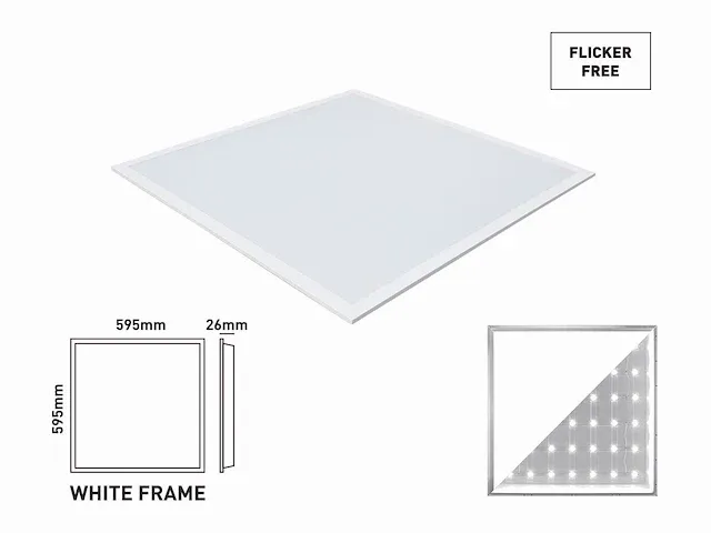 40w 60x60 smd led inbouw backlit panelen wit frame 3000k (10x) - afbeelding 3 van  6