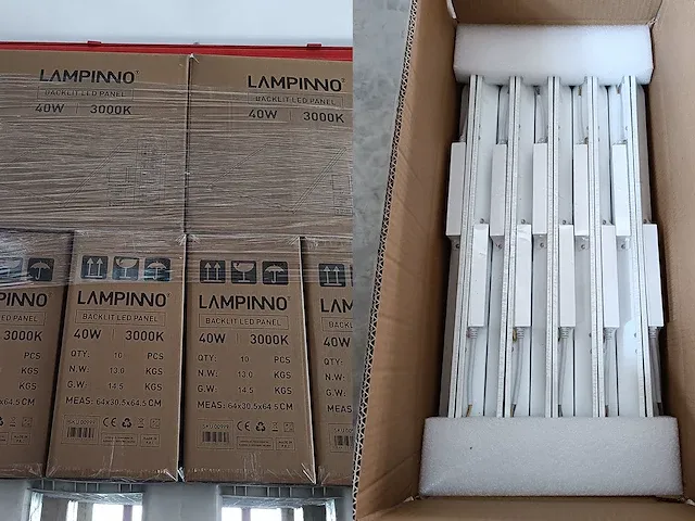 40w 60x60 smd led inbouw backlit panelen wit frame 3000k (10x) - afbeelding 5 van  6