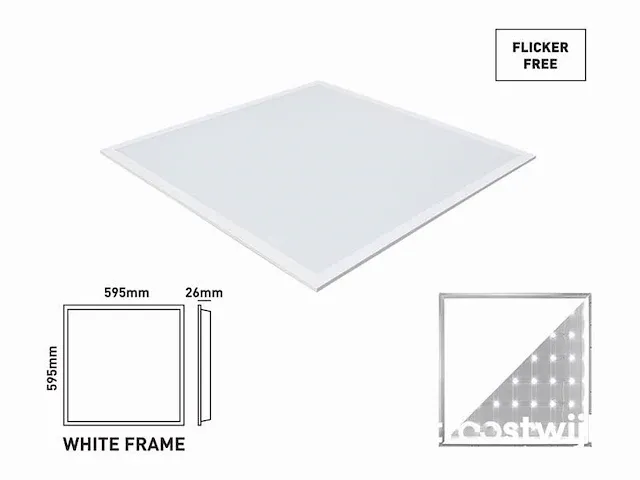 40w 60x60 smd led inbouw backlit panelen wit frame 4000k - afbeelding 3 van  6