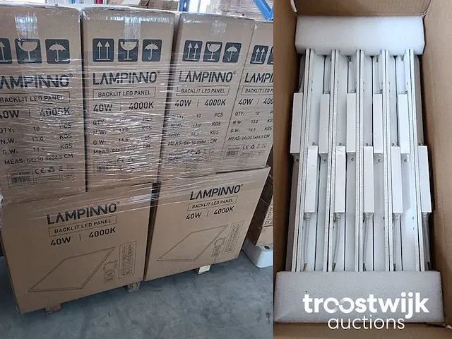 40w 60x60 smd led inbouw backlit panelen wit frame 4000k - afbeelding 5 van  6