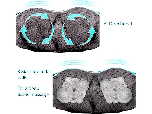 40x invospa shiatsu rugschouder & nek massager - afbeelding 2 van  2