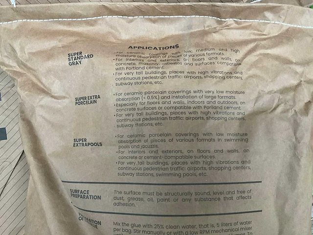 42 zakken lebegge flex tegellijm 25kg. - afbeelding 2 van  6