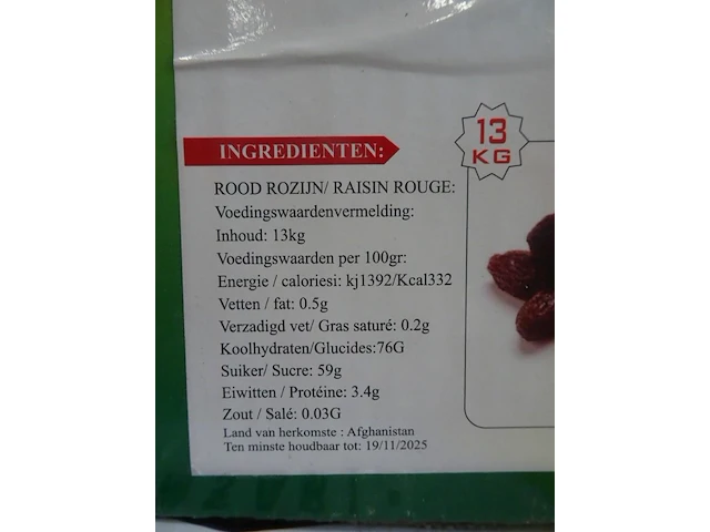 44x 13kg rode rozijnen ansari - afbeelding 3 van  3