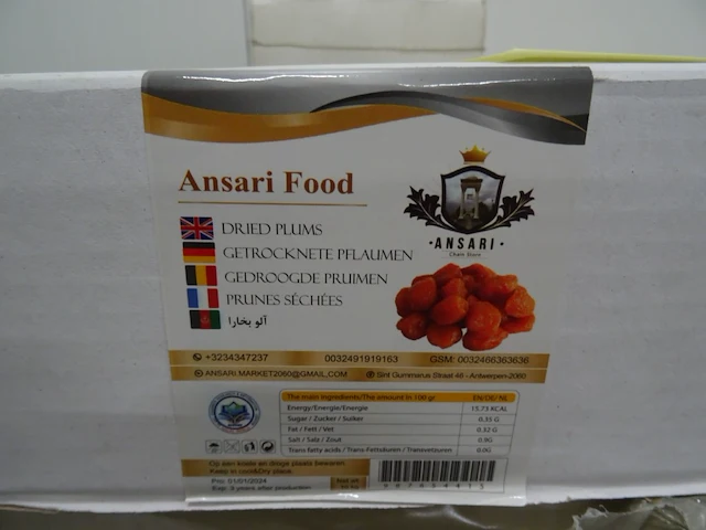 44x doos gedroogde pruimen ansari food - afbeelding 2 van  5