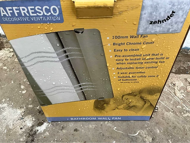 44x zehnder affresco d100tc – badkamerventilator “wave” – in verpakking - afbeelding 3 van  7