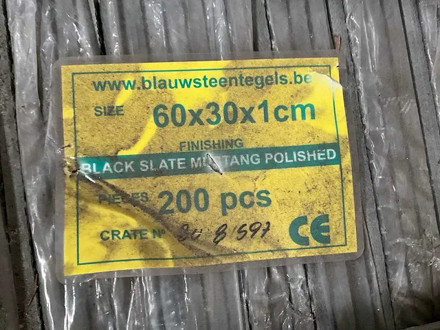 45m2 black slate mustang polished 60x30x1 - afbeelding 3 van  5