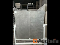 46m² 60x120 gerectificeerde grijze satijn marmer effect tegels, - afbeelding 1 van  1