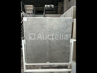 46m² 60x120 gerectificeerde grijze satijn marmer effect tegels, - afbeelding 1 van  1