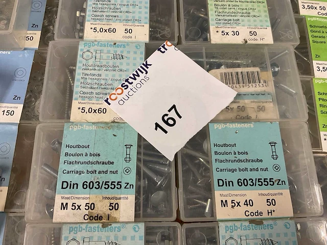 47 doosjes zeskantmoer; sluitringen; schroefogen; houtdraadbout; houtbouten - afbeelding 5 van  8