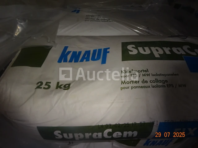 48 x 25 kg zakken lijmmortel voor eps/mw knauf supra cem fix isolatieplaat - afbeelding 2 van  2