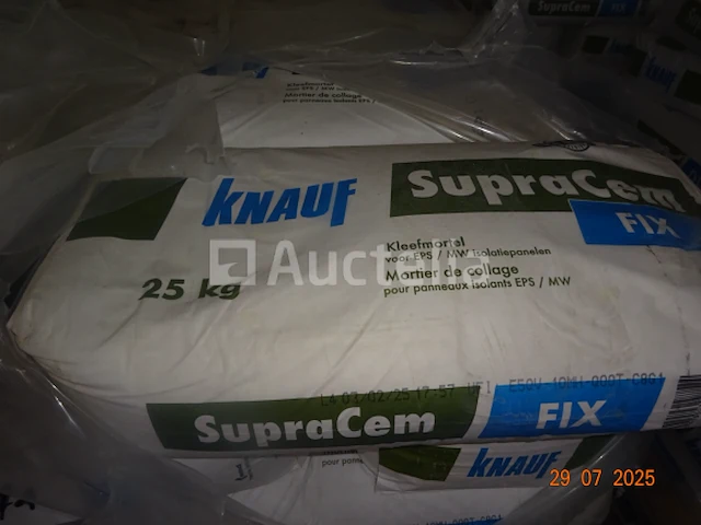 48 x 25 kg zakken lijmmortel voor eps/mw knauf supra cem fix isolatieplaat - afbeelding 2 van  2