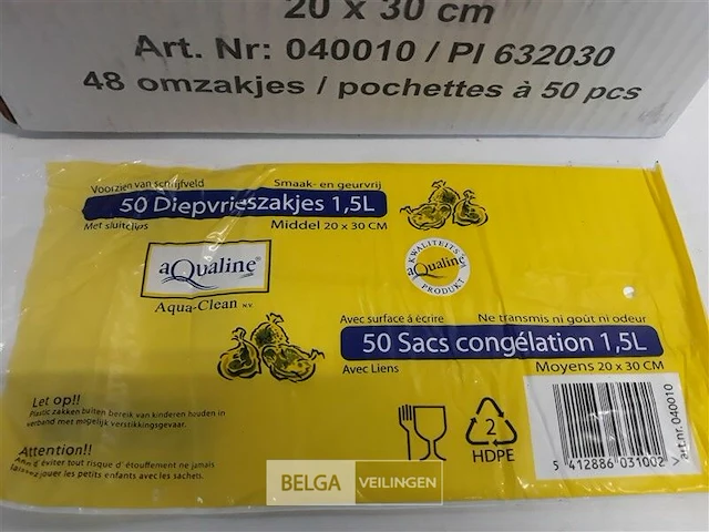 48 x diepvrieszakjes 20x30 cm 1,5 l 50 stuks - afbeelding 3 van  3