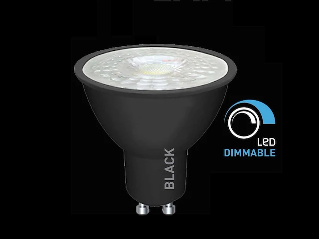 4.9w gu10 led spot dimbaar met lens 3000k zwart (100x) - afbeelding 1 van  4