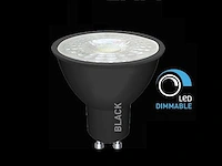 4.9w gu10 led spot dimbaar met lens 3000k zwart (100x) - afbeelding 1 van  4