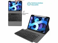 49x bluetooth accu toetsenbord 10" ( qwerty it layout ) + procase for ipad air 4 zwart - afbeelding 1 van  3