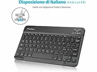 49x bluetooth accu toetsenbord 10" ( qwerty it layout ) + procase for ipad air 4 zwart - afbeelding 2 van  3
