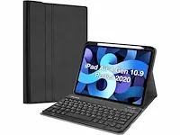 49x bluetooth accu toetsenbord 10" ( qwerty it layout ) + procase for ipad air 4 zwart - afbeelding 3 van  3