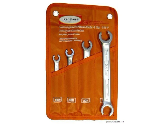 4delige open ringsleutelset etui - afbeelding 1 van  1