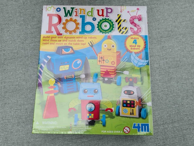 4m - bouw & constructie maak je eigen opwindfiguurtje robot - afbeelding 4 van  4