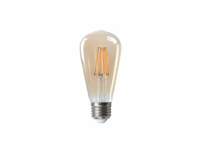 4w e27 st64 amber glas filament led bulb 2000k (100x) - afbeelding 1 van  2