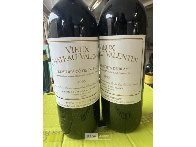 4x 1 doos vieux chauteau valentin premieres cotes de blaye 1995 - afbeelding 4 van  4