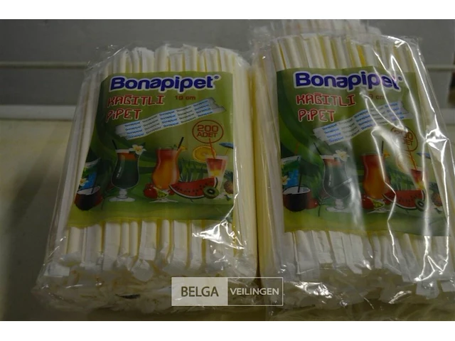 4x 200 bonapipet rietjes afzonderlijk verpakt - afbeelding 1 van  2